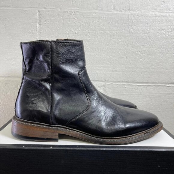 FreeBird Douglas Ankle Boots Black Leather Side Zip Men's Size 9 Made In Mexico - Picture 3 of 11